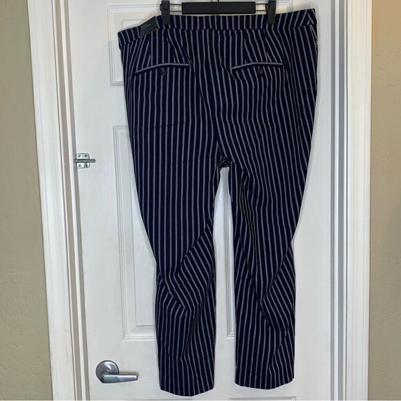 Lane Bryant The Madison Navy and White Stripe Ankle Pants Size 22 - Picture 5 of 11